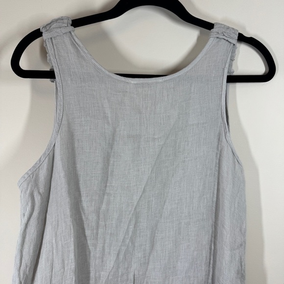 Banana Blue Gray Linen Asymmetrical Tank Dress Made in Australia Size S - Picture 13 of 16